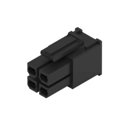 4 Rectangular Connectors - Housings Receptacle Black 0.224