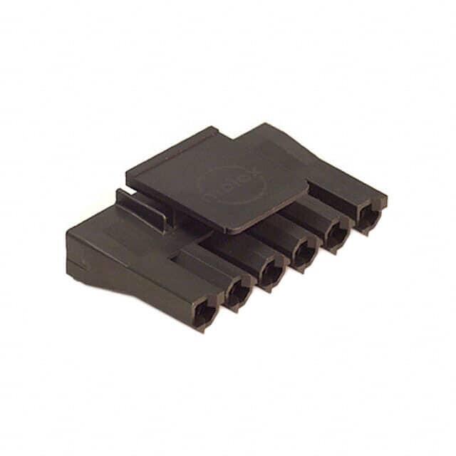 6 Position Blade Type Power Housing Connector Receptacle Black 0.295" (7.50mm)