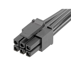 6 Position Cable Assembly Rectangular Socket to Individual Wire Leads 0.492' (150.00mm, 5.91