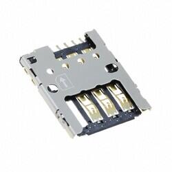 6 Position Card Connector Micro SIM Surface Mount, Right Angle Gold - 1