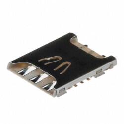 6 Position Card Connector NANO SIM Surface Mount, Right Angle Gold - 1