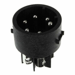 6 (5 Power + PE) Position Circular Connector Insert, Male Pins Screw - Bulgin
