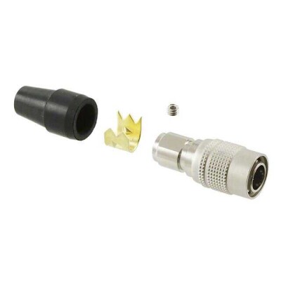 6 Position Circular Connector Plug, Male Pins Solder Cup - 1