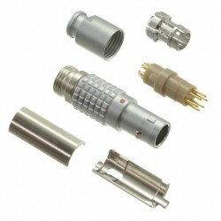 6 Position Circular Connector Plug, Male Pins Solder Cup - LEMO