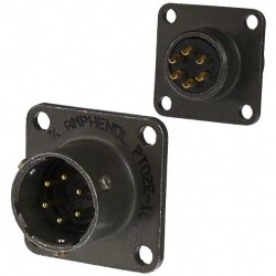 6 Position Circular Connector Receptacle, Male Pins Solder Cup - Amphenol Industrial Operations