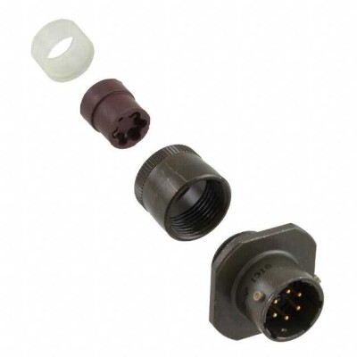 6 Position Circular Connector Receptacle, Male Pins Solder Cup - 1