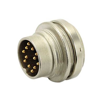 6 Position Circular Connector Receptacle, Male Pins Solder - 1