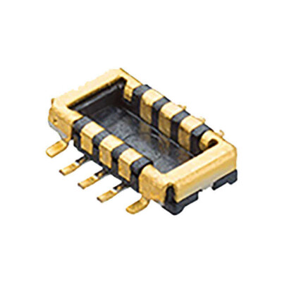 6 Position Connector Plug, Outer Shroud Contacts Surface Mount Gold - 1