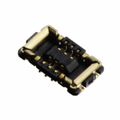 6 Position Connector Receptacle, Center Strip Contacts Surface Mount Gold - 1