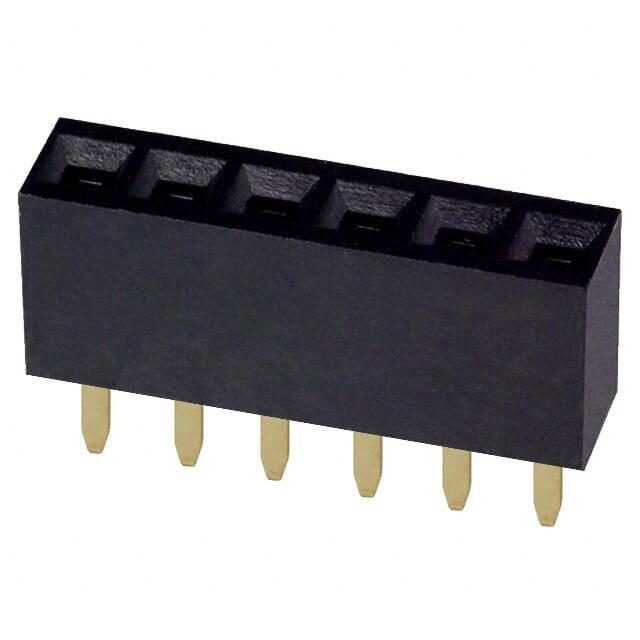 6 Position Header Connector 0.100" (2.54mm) Through Hole Gold