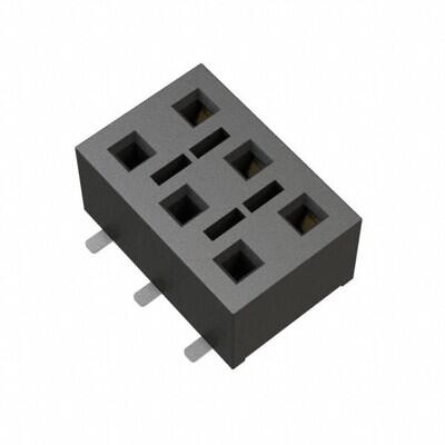 6 Position Receptacle, Bottom Entry Connector Surface Mount - 1
