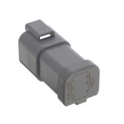 6 Position Rectangular Housing Connector Receptacle Gray 0.359