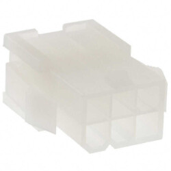 6 Position Rectangular Housing Connector Plug Natural 0.165