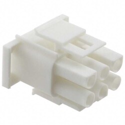 6 Position Rectangular Housing Connector Plug - TE Connectivity AMP Connectors