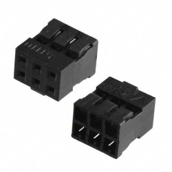 6 Position Rectangular Housing Connector Receptacle Black 0.079