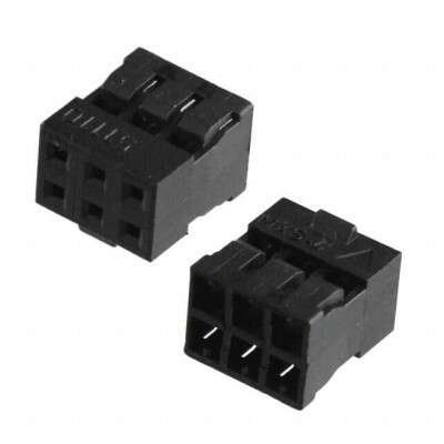 6 Position Rectangular Housing Connector Receptacle Black 0.079