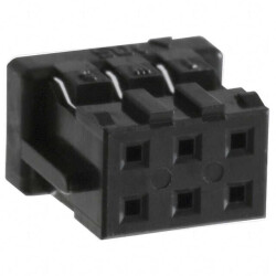 6 Position Rectangular Housing Connector Receptacle Black 0.079