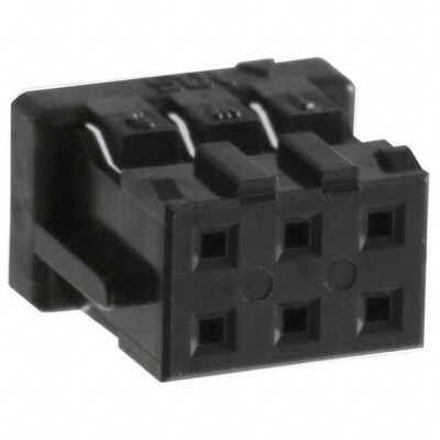 6 Position Rectangular Housing Connector Receptacle Black 0.079
