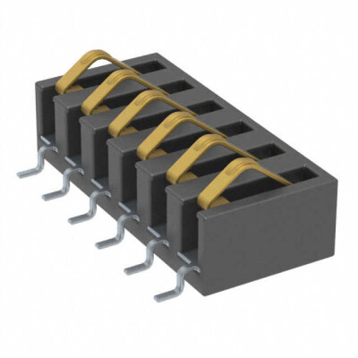 6 Position Spring Compression Contact, Non-Gendered Connector Surface Mount - 1