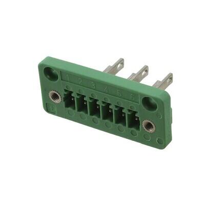 6 Position Terminal Block Header, Male Pins Green - 1