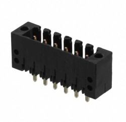 6 Position Terminal Block Header, Male Pins, Shrouded (4 Side) 0.138