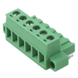 6 Position Terminal Block Plug, Female Sockets 0.200