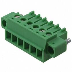 6 Position Terminal Block Plug, Female Sockets 0.150