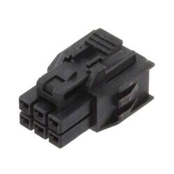 6 Rectangular Connectors - Housings Receptacle Black 0.098