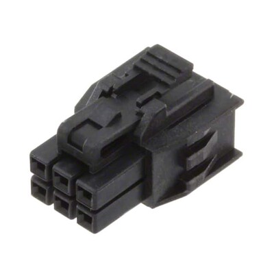 6 Rectangular Connectors - Housings Receptacle Black 0.098