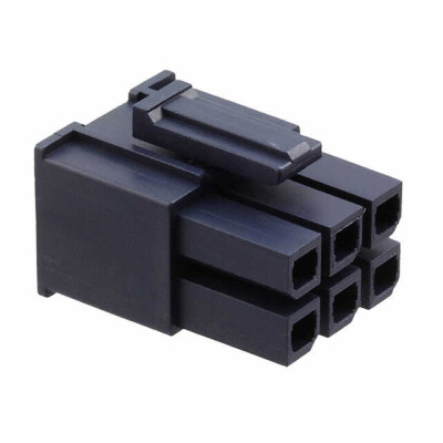 6 Rectangular Connectors - Housings Receptacle Black 0.224