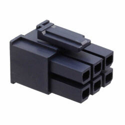 6 Rectangular Connectors - Housings Receptacle Black 0.224