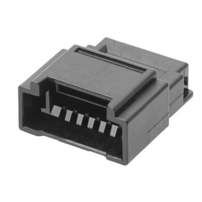 6 Rectangular Connectors - Housings Plug Black 0.049
