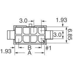 6 Rectangular Connectors - Housings Plug Black 0.118