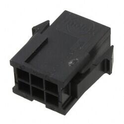 6 Rectangular Connectors - Housings Plug Black 0.118