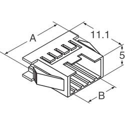 6 Rectangular Connectors - Housings Plug Black 0.079