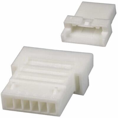 6 Rectangular Connectors - Housings Plug Natural 0.079