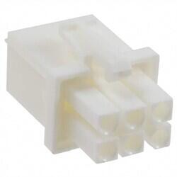 6 Rectangular Connectors - Housings Plug White 0.163