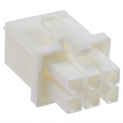 6 Rectangular Connectors - Housings Plug White 0.163