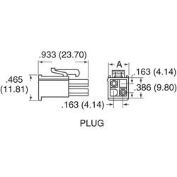 6 Rectangular Connectors - Housings Plug White 0.163