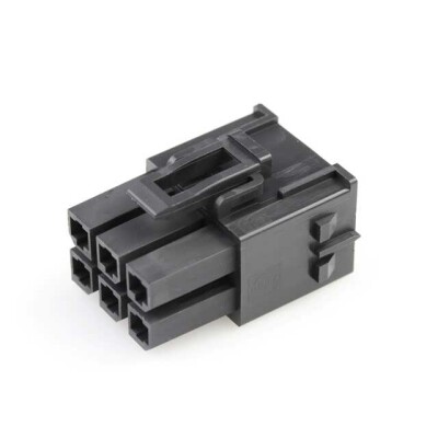 6 Rectangular Connectors - Housings Receptacle Black 0.224