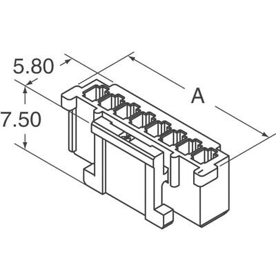 6 Rectangular Connectors - Housings Receptacle Natural 0.079