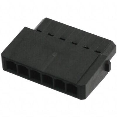 6 Rectangular Connectors - Housings Receptacle Black 0.079