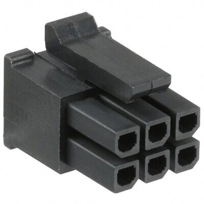 6 Rectangular Connectors - Housings Receptacle Black 0.118