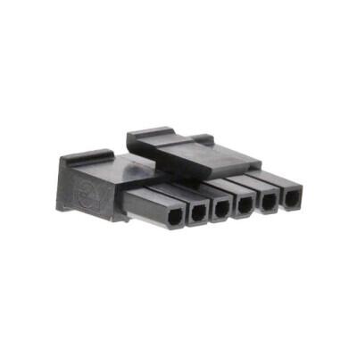 6 Rectangular Connectors - Housings Receptacle Black 0.118
