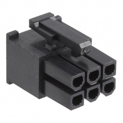 6 Rectangular Connectors - Housings Receptacle Black 0.165