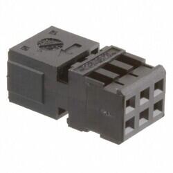 6 Rectangular Connectors - Housings Receptacle Black 0.100