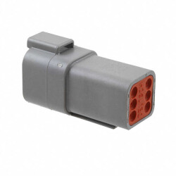6 Rectangular Connectors - Housings Receptacle Gray - TE Connectivity Deutsch Connectors
