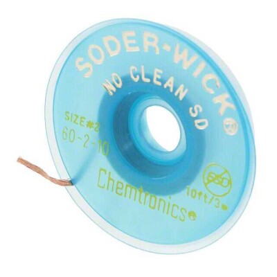 Desolder Braid/Wick No Clean, Rosin, Non Activated (R), Lead Free Yellow 0.060