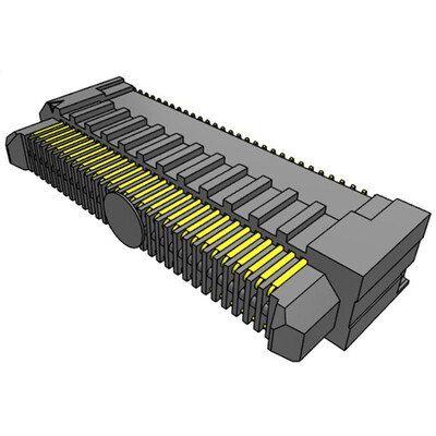 60 Position Connector Header, Center Strip Contacts Surface Mount Gold - 2