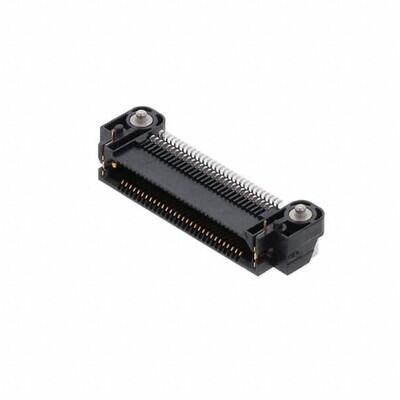 60 Position Connector Socket, Outer Shroud Contacts Surface Mount, Right Angle Gold - 1